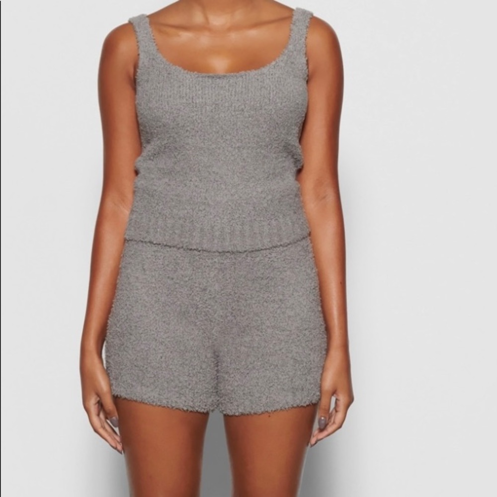 SKIMS Cozy Knit set in SMOKE